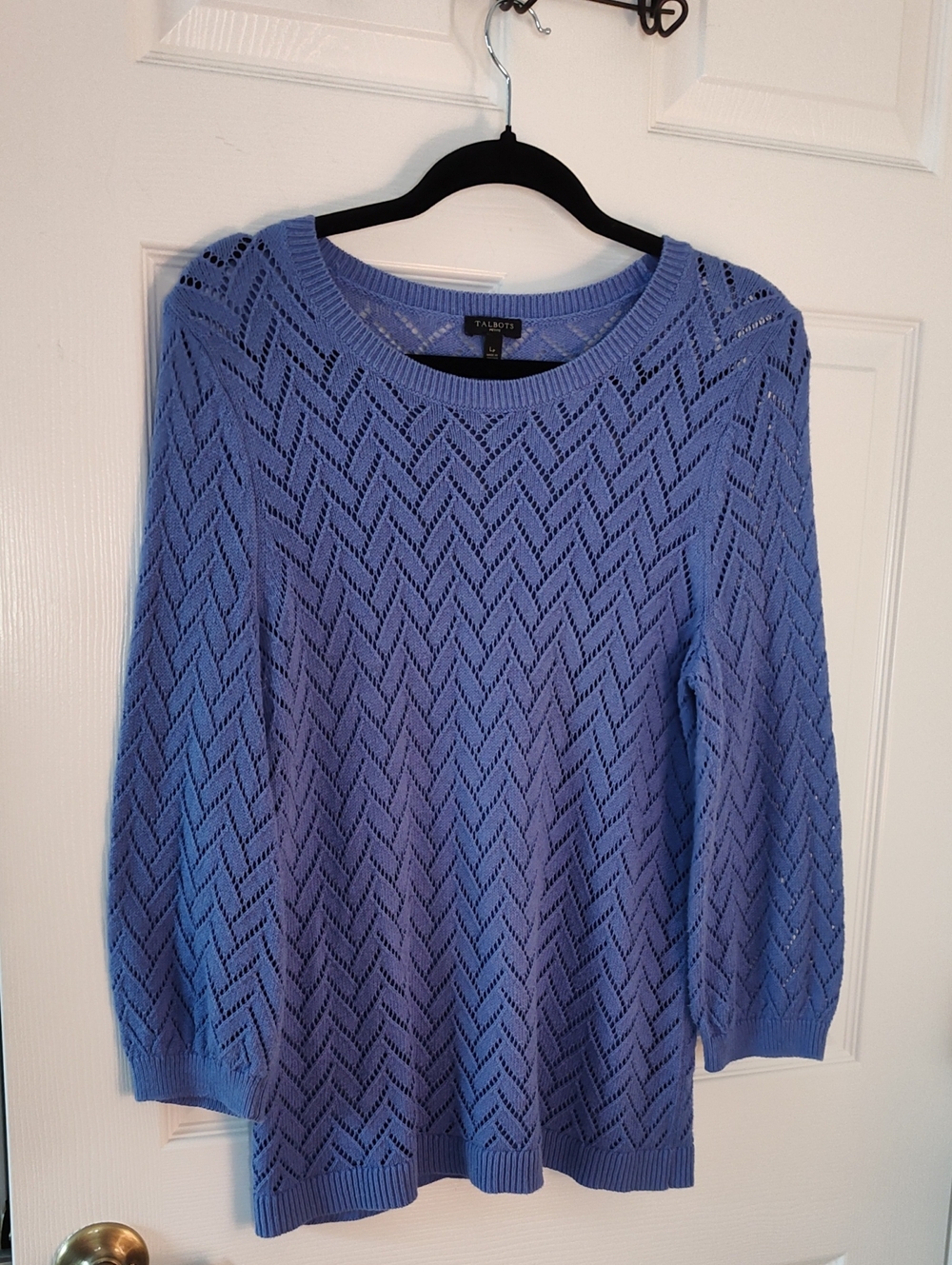 Talbots Lavender Pointelle Crewneck Sweater